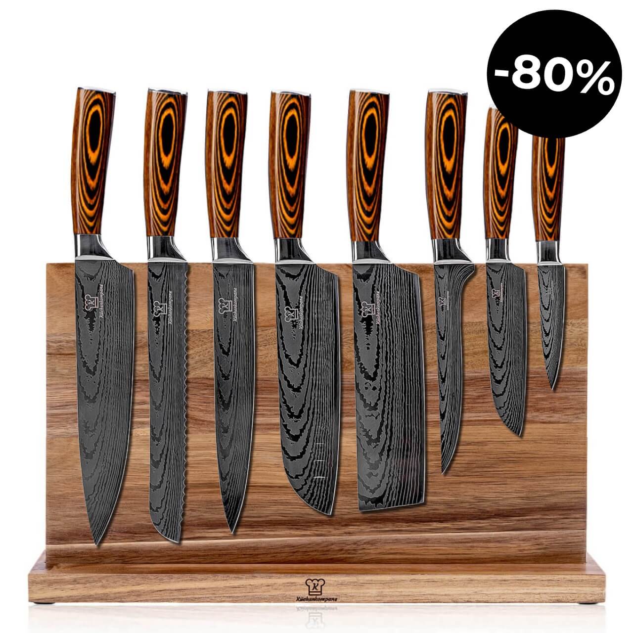 Akarui Premium Knivsett med Burokku Knivblokk