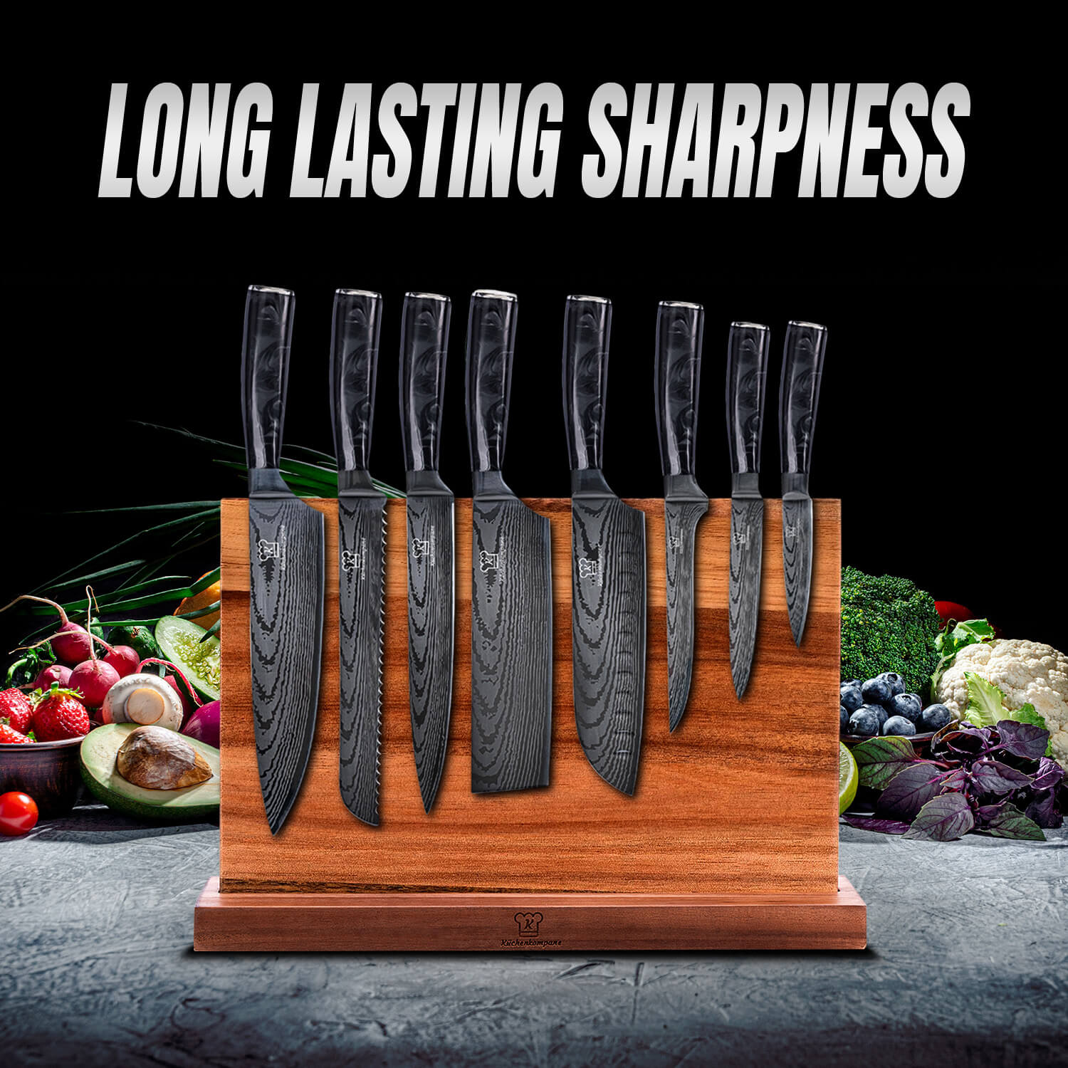 Kuro Premium Knivsett med Burokku Knivblokk