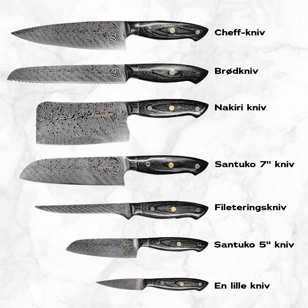 Kumai Premium Knivsett med Magnetisk Knivblokk