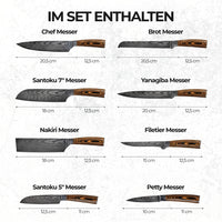 Akarui Knivsett Premium 8 deler
