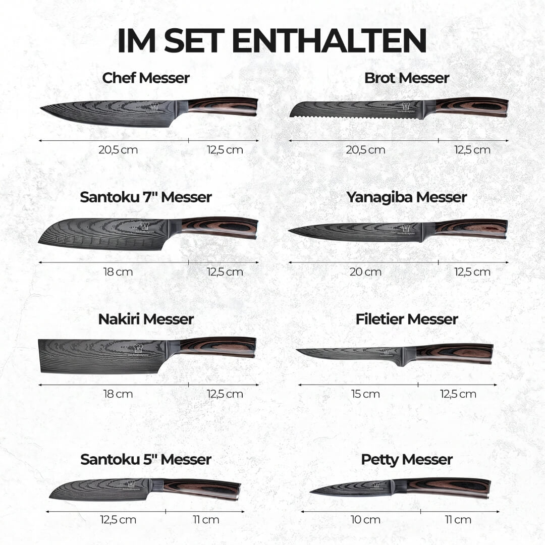 Asiatisk Knivsett Premium – 8 deler