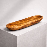 Baguetteskål i oliventre – glatt kant (30 cm)