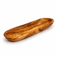 Baguetteskål i oliventre – glatt kant (30 cm)