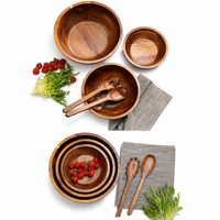 Salatbollesett i akasietre – 3 boller inkl. salatbestikk