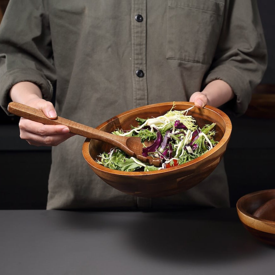 Salatbollesett i akasietre – 3 boller inkl. salatbestikk