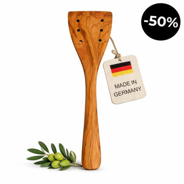 Stekespade i oliventre med hull (30 cm)