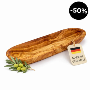 Baguetteskål i oliventre – glatt kant (30 cm)