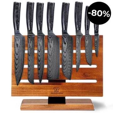 Kuro Premium Knivsett med Magnetisk Jishaku Knivblokk