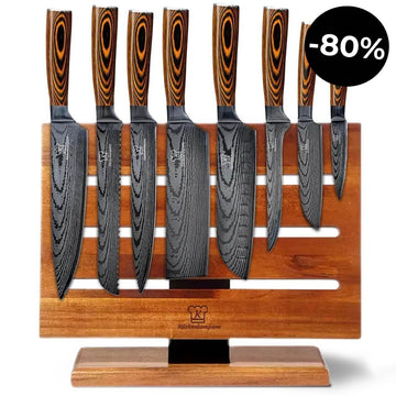 Akarui Premium Knivsett med Magnetisk Jishaku Knivblokk