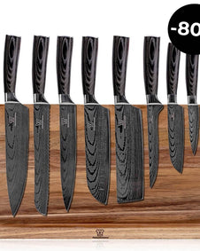 Kuro Premium Knivsett med Burokku Knivblokk