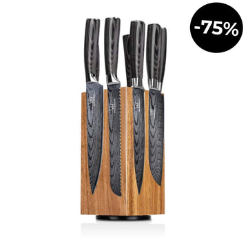 Kurai Premium Knivsett med Magnetisk Tsuisuto Knivblokk