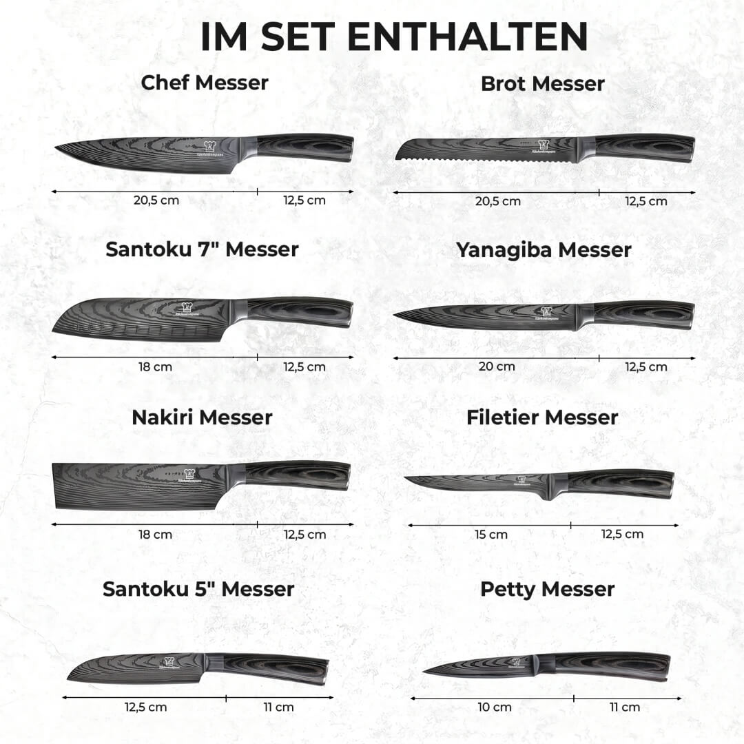 Kurai Knivsett Premium 8-delers