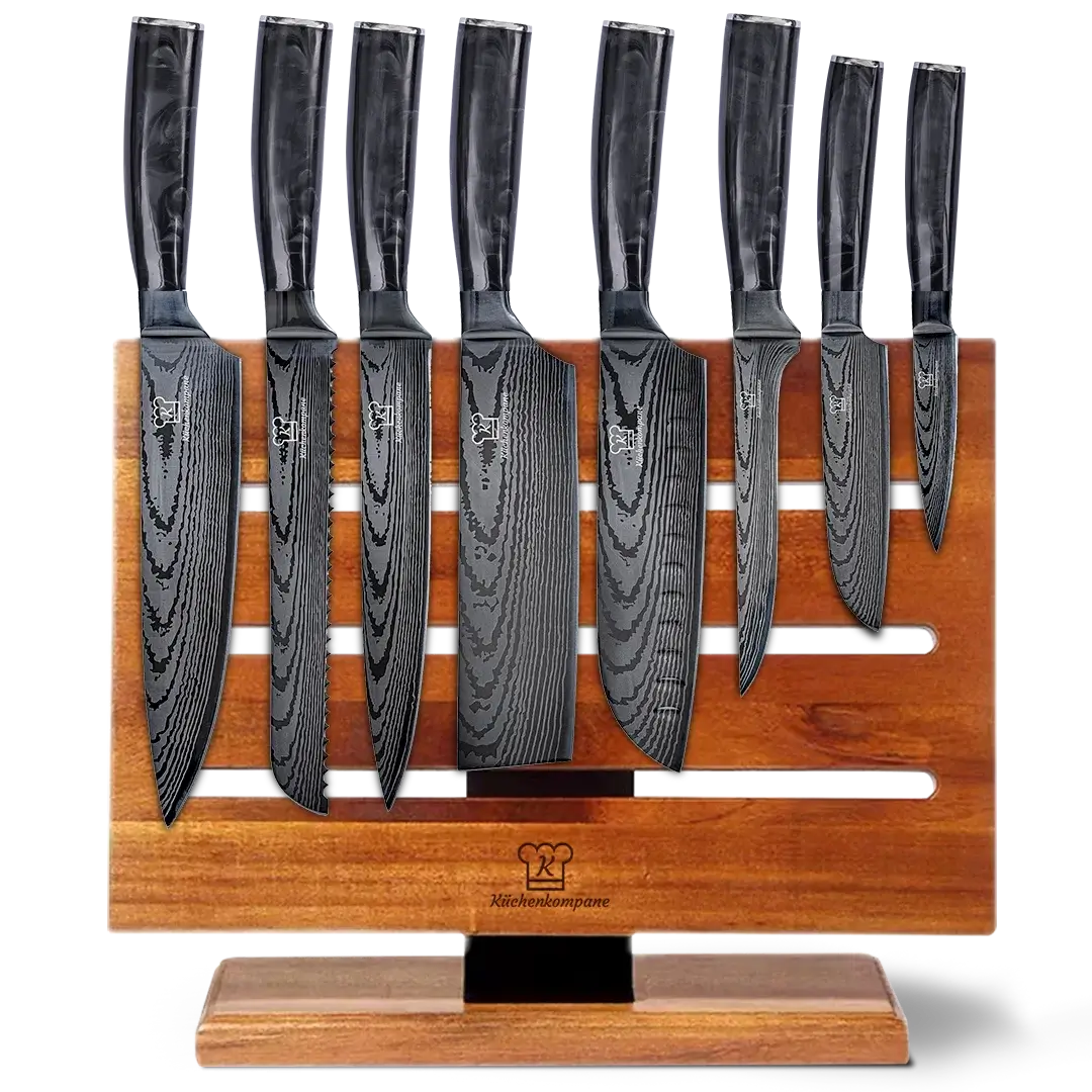 Kuro Premium Knivsett med Magnetisk Jishaku Knivblokk
