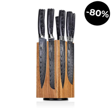 Kuro Premium Knivsett med Magnetisk Tsuisuto Knivblokk
