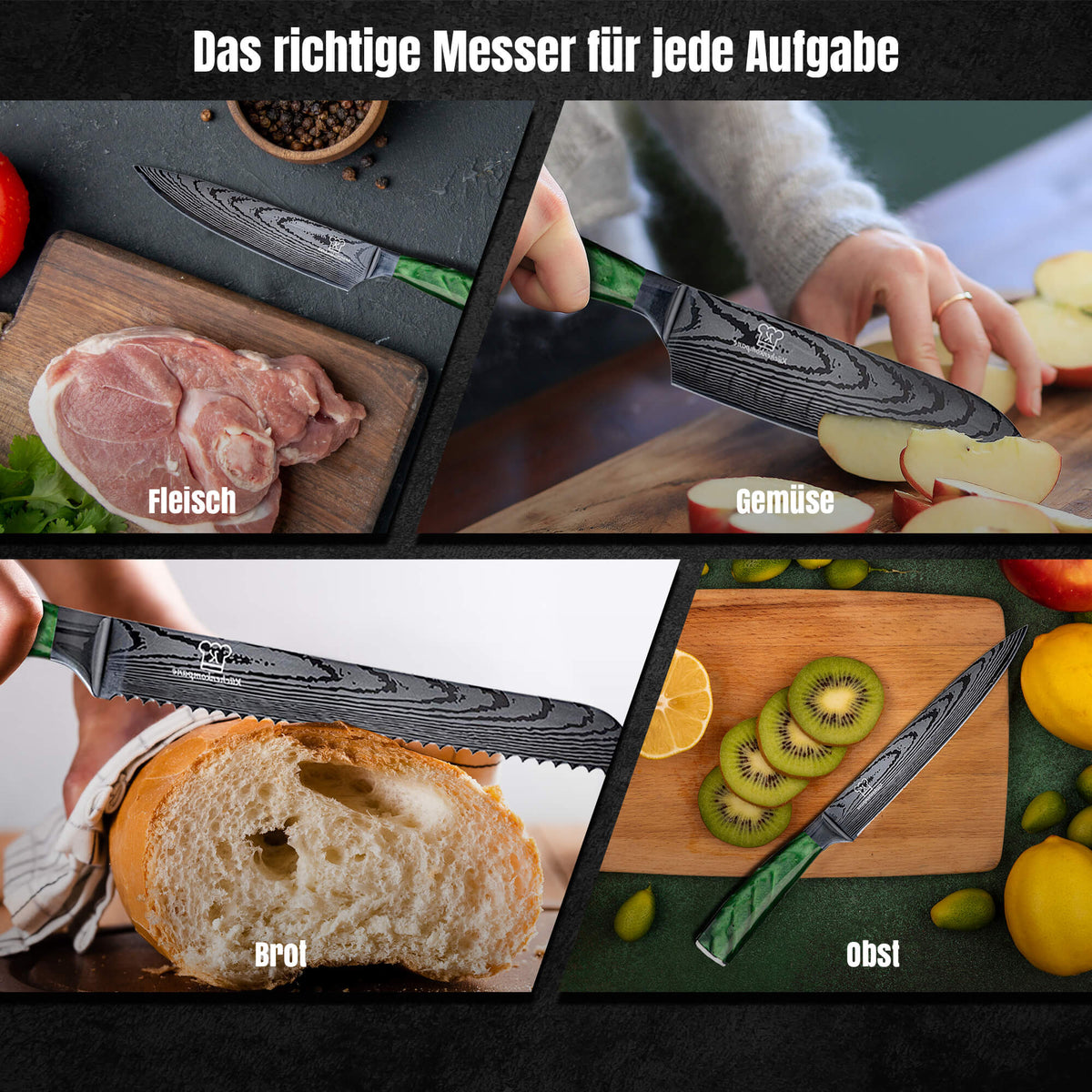 Midori knivsett 8 deler