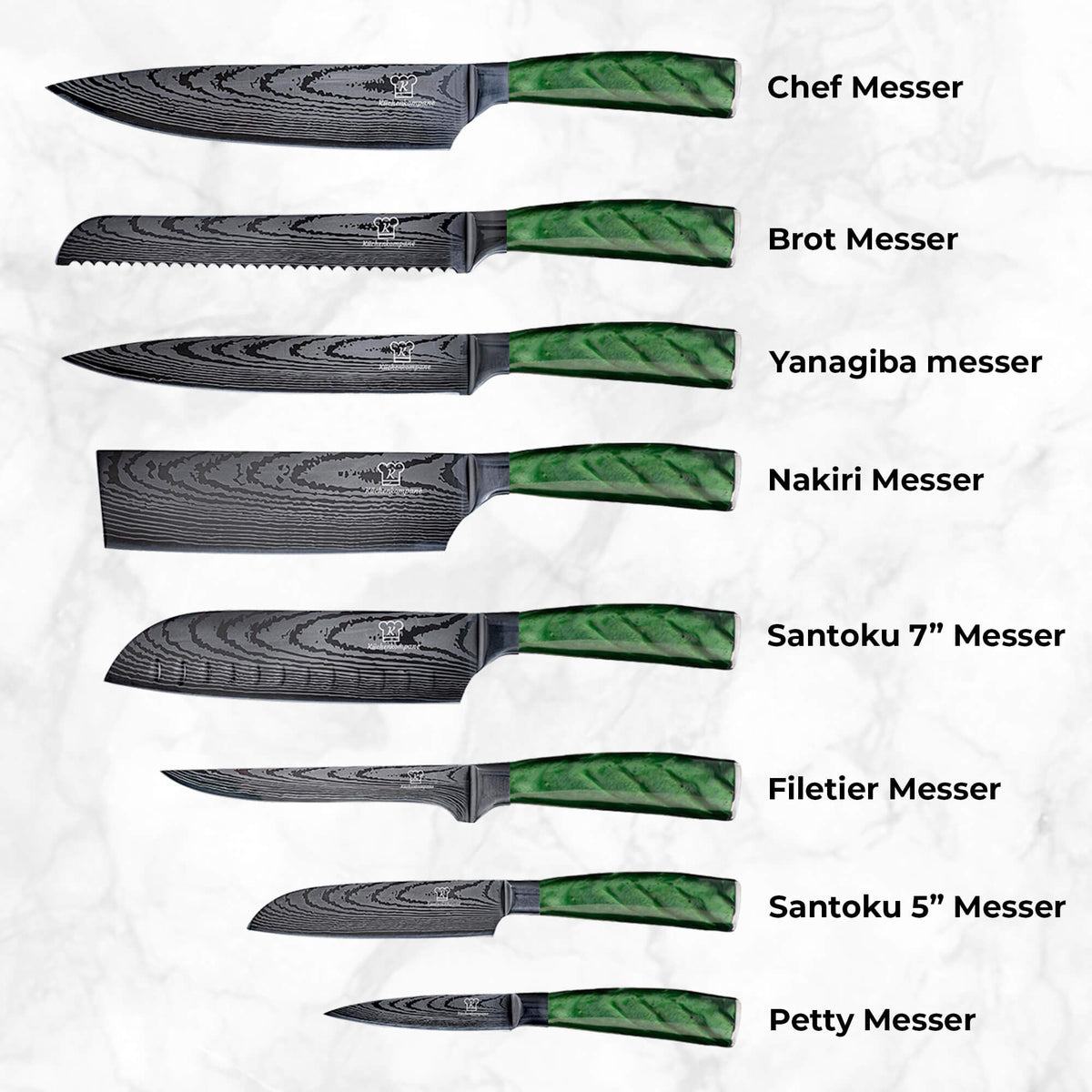 Midori knivsett 8 deler
