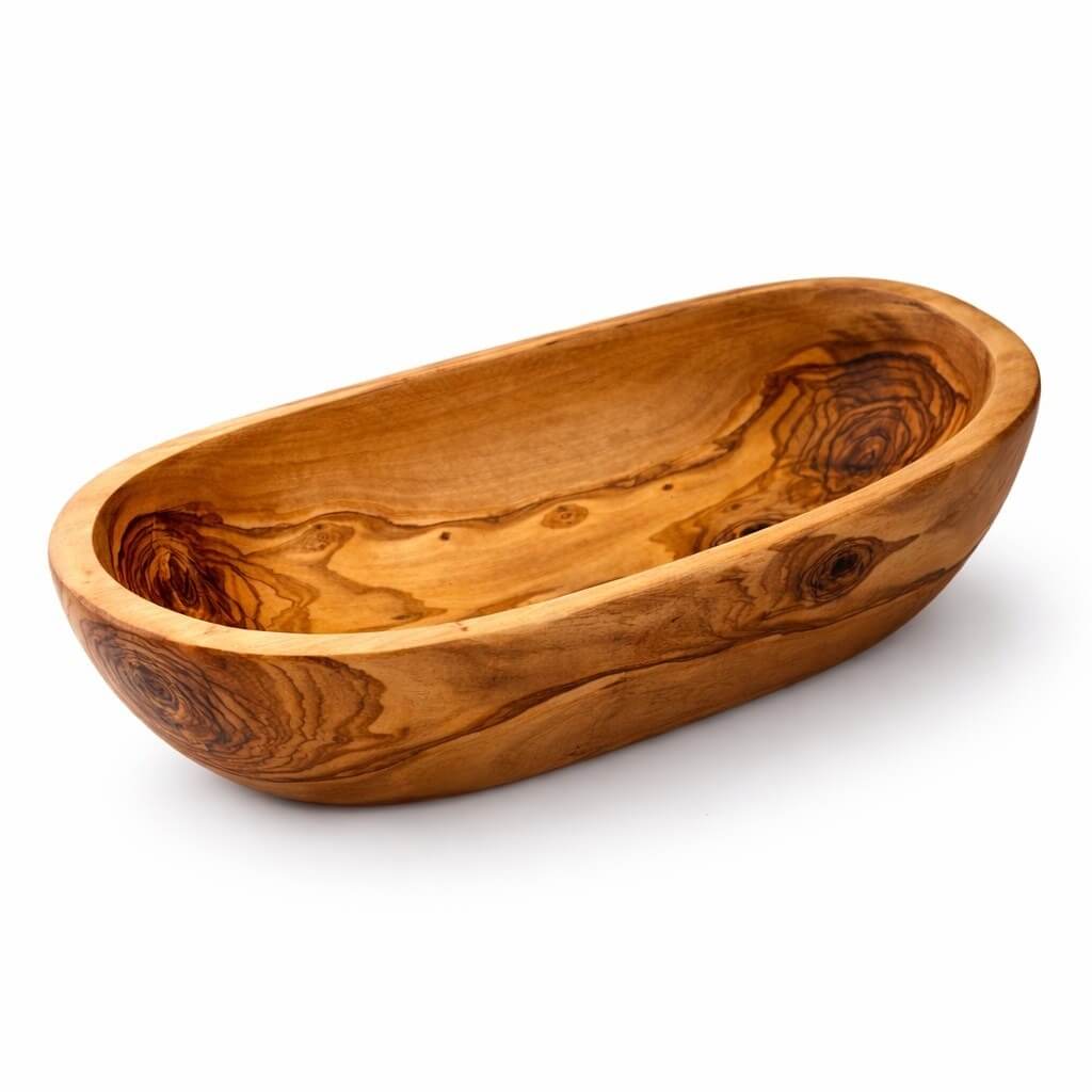 Fruktskål i massivt oliventre (29 cm)