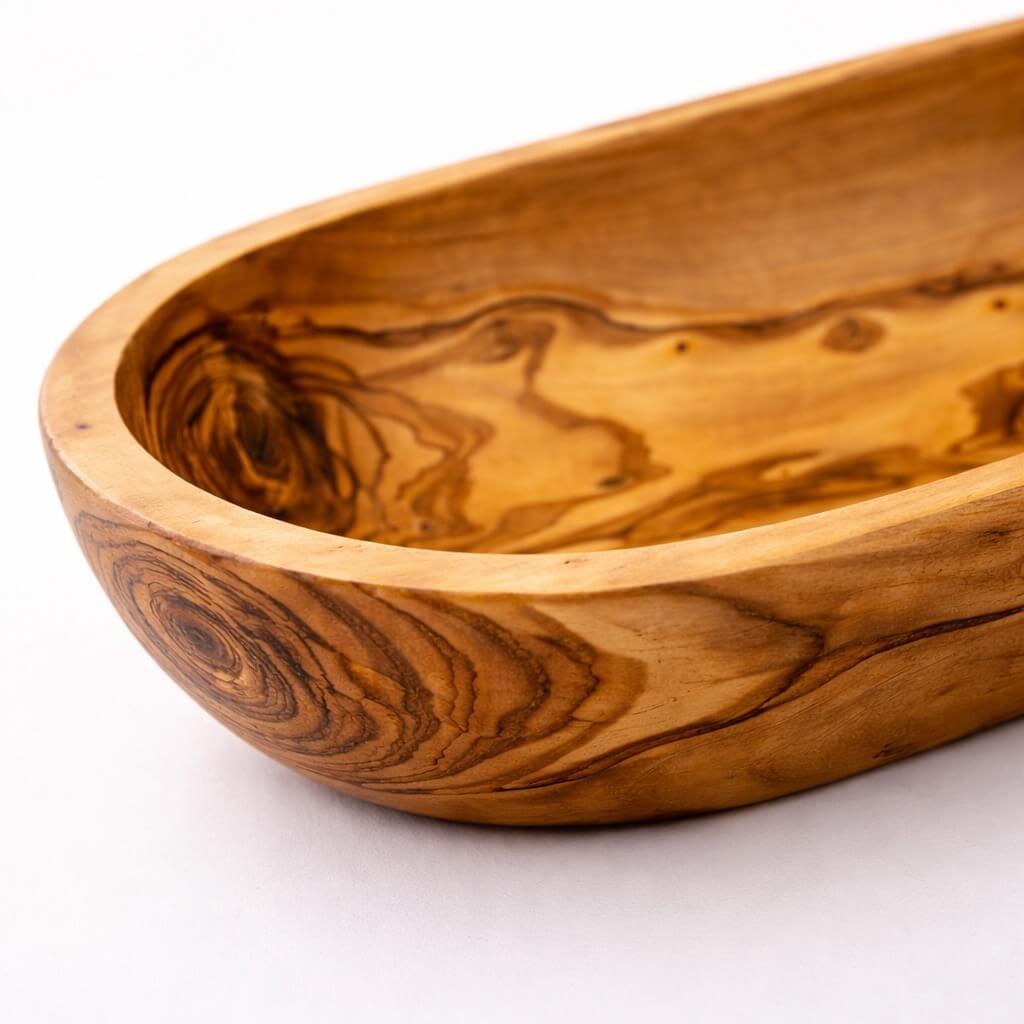 Fruktskål i massivt oliventre (29 cm)