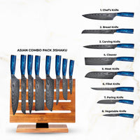Shiburu Premium Knivsett med Magnetisk Jishaku Knivblokk