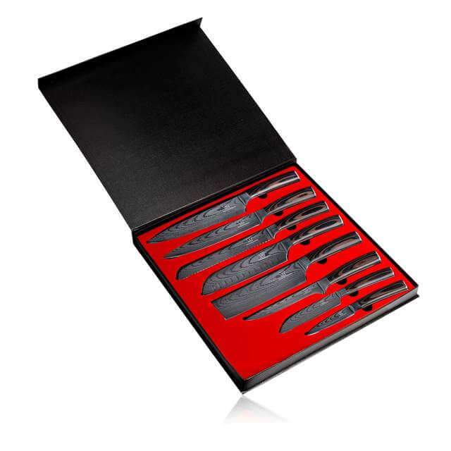 Asiatisk Premium Knivsett med Magnetisk Jishaku Knivblokk