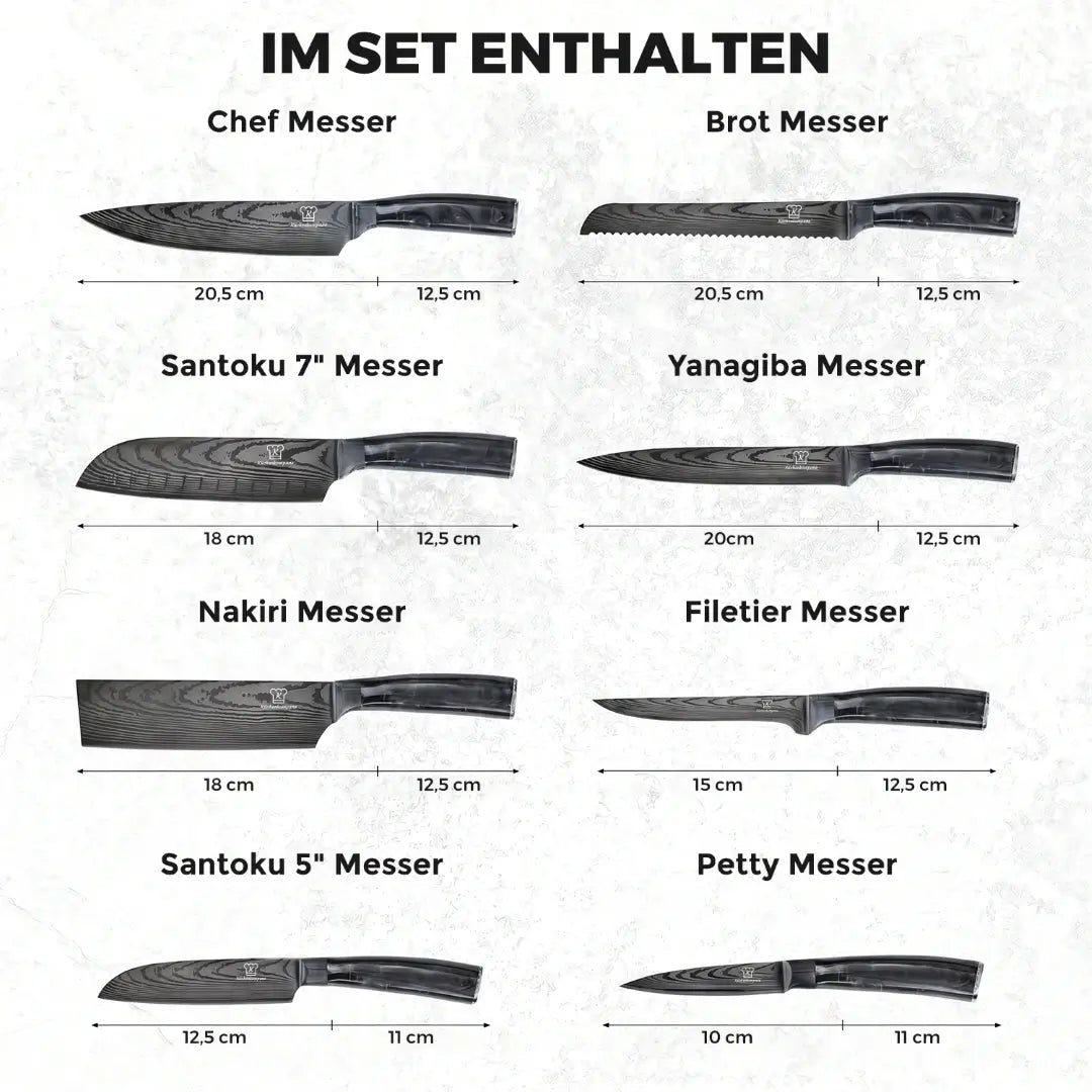 Kuro knivsett Premium 8 deler