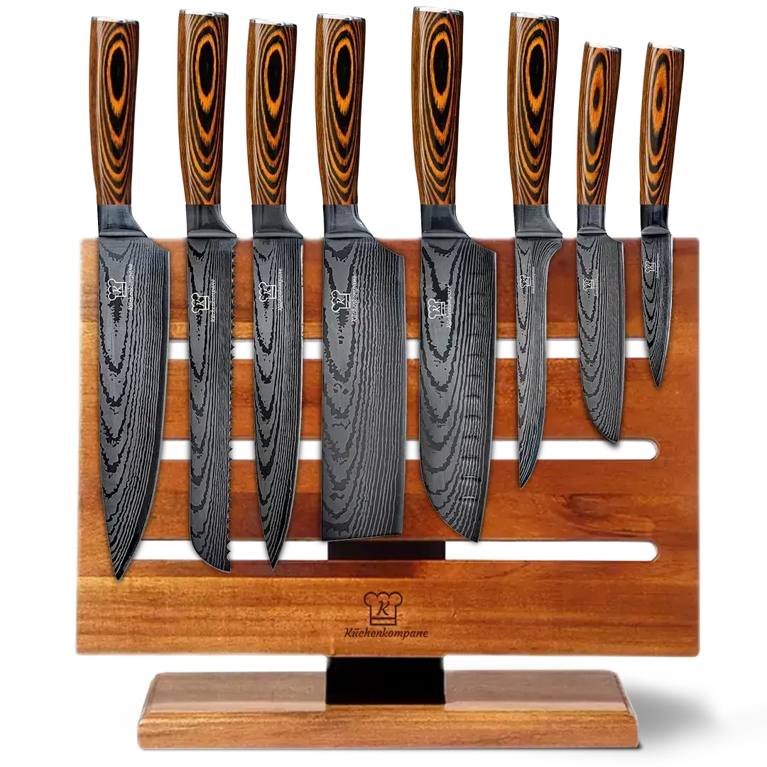 Akarui Premium Knivsett med Magnetisk Jishaku Knivblokk