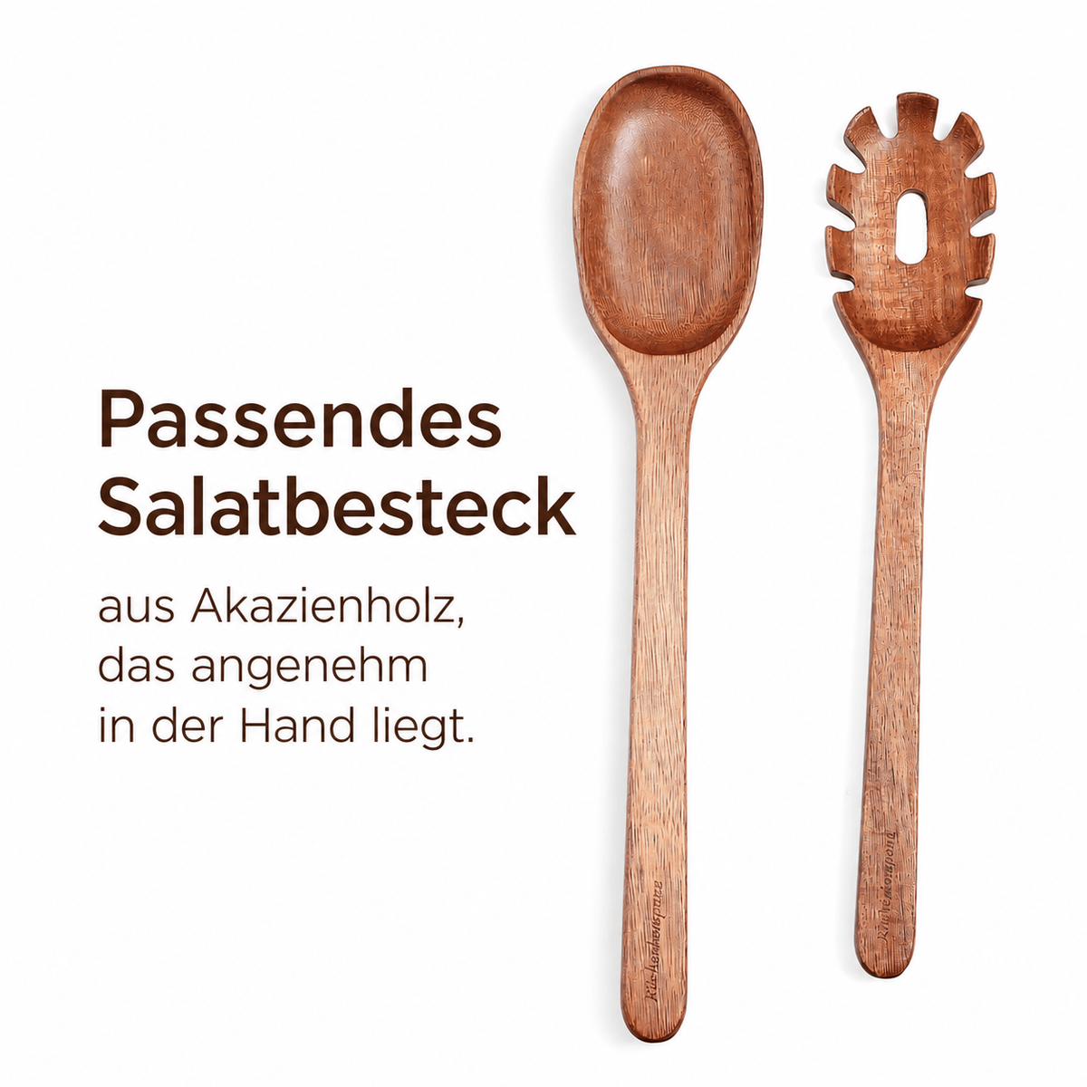 Salatbollesett i akasietre – 3 boller inkl. salatbestikk